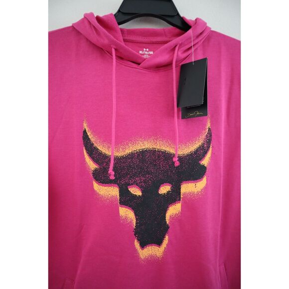 Under Armour 1383302-686 Men Sz XL Pink Project Rock Payoff SL Fleece Hoodie - Picture 3 of 10